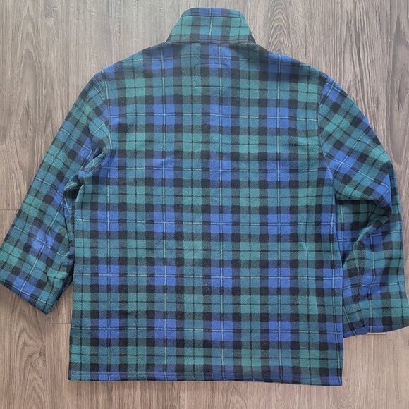 Chubbies Sweater Mens XL Blue Green Plaid Quarter Zip Fleece Pullover - Picture 4 of 8
